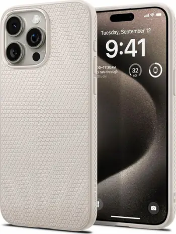 Mbrojtëse telefoni Spigen Liquid Air, për iPhone 16 Pro, TPU, titanium