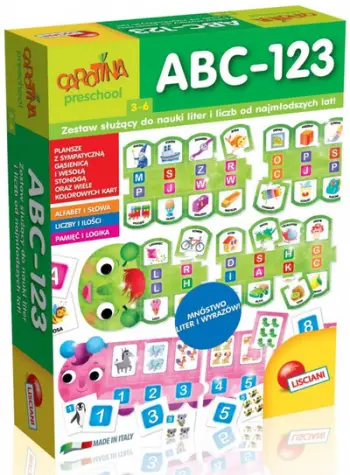 Lojë edukative Lisciani Carotina ABC 123, shkronja dhe numra, shumëngjyrëshe
