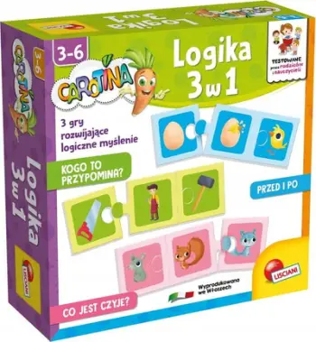 Lojë edukative Lisciani Carotina Logika 3 in 1, 24 puzzle, për fëmijë 3+