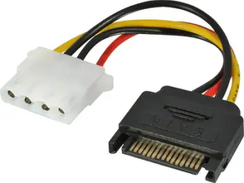 Kabllo energjie Lindy, SATA në Molex LP4, 0.15m, e zezë