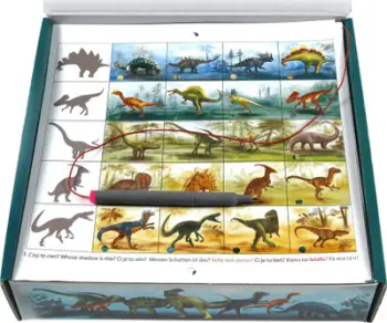 Lojë edukative Jawa World of Dinosaurs, 12 tabela, 80 përgjigje, shumëngjyrëshe