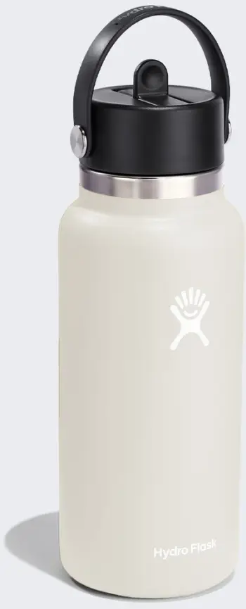 Shishe termike Hydro Flask Wide 32 Oz, me pipë, mavi