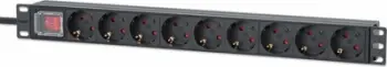 Prizë rack Intellinet 19" 1U, 9 dalje, 16A, e zezë