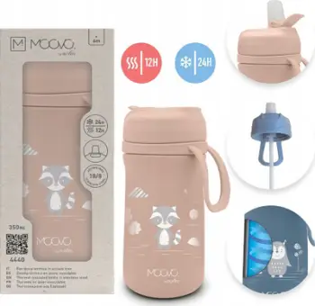 Shishe termike për fëmijë Nuvita KiddieKit, 350 ml, gryka e butë, çelik inox