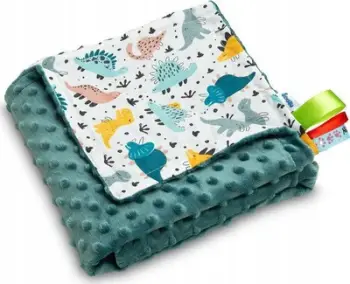 Batanije bebe Sensillo Emerald Minky Dinosaurs, 75 x 100 cm, shumëngjyrëshe