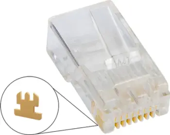 Prizë rrjeti RJ45 8p8c për tel, set 10 copë, transparente