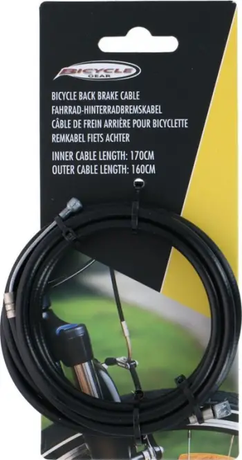 Kabllo freni e pasme biçiklete Bicycle Gear, 170cm, me guaskë 160cm, e zezë