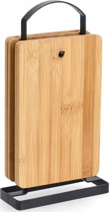 Set dërrasash prerëse Zeller Present, 5 copë, bambu dhe metal, kafe