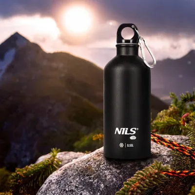 Shishe termike udhëtimi NILS Camp NC3801, 550ml, çelik inox, gri - 3