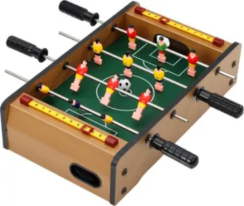 Lojë futbolli tavoline Leantoys Mini, prej druri, kompakte, kafe