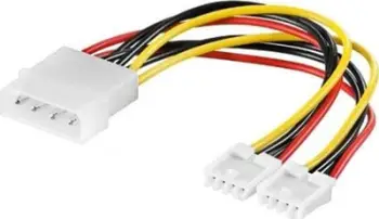 Kabllo furnizimi PremiumCord, Molex 5.25" në 2x 3.5", e bardhë