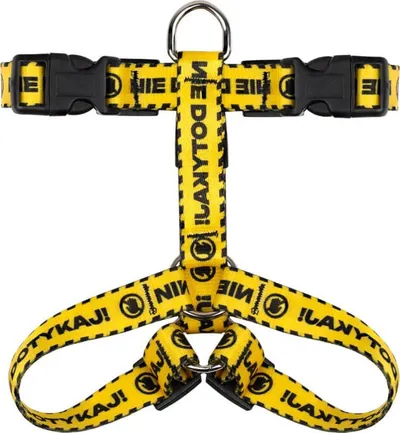 Shtrëngues qeni Chaba Guard Do Not Touch M, 35-53 cm, najlon, i verdhë - 2