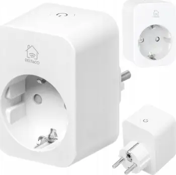 Prizë smart Deltaco Smart Home SH‑P01, 16A, matje e konsumit të energjisë, e bardhë