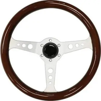 Volant portov Steering Wheel 350mm Wood Style, dru, argjendtë