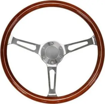 Volant portov Steering Wheel 380mm Wood Style, diametër 38cm, efekt dru, kafe