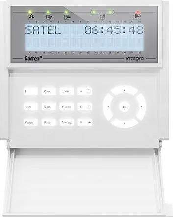 Tastierë alarmi SATEL INT-KLCD-W, ekran LCD, për centrale INTEGRA dhe CA-64, e bardhë - 1