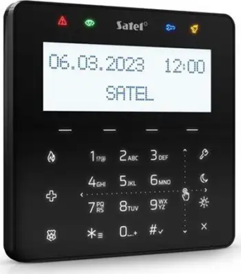 Tastierë alarmi Satel INT KSG2R B Perfecta Integra, ekran me prekje, lexues karte MIFARE, e zezë