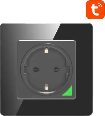 Prizë inteligjente muri Avatto N-WOT10-E, WiFi, kontroll me aplikacion, e zezë