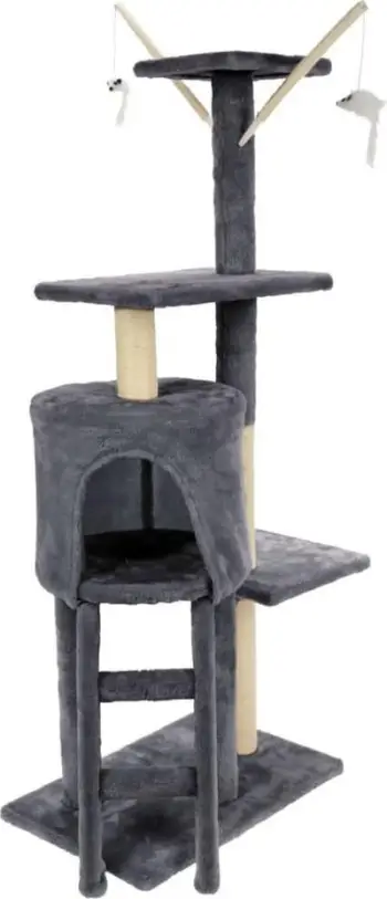 Kullë gërvishtëse për mace Pets Collection, 110cm, shumë nivele, gri