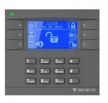 Tastierë alarmi Genevo PRiMA LCD GY BL, ekran LCD, me ndriçim blu, gri