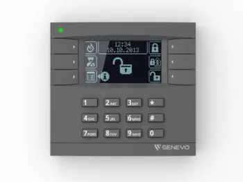 Tastierë alarmi Genevo PRiMA Keypad LCD, ekran LCD me ikona, gri e zezë