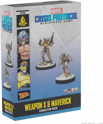 Lojë me miniatura Marvel Crisis Protocol Weapon X dhe Maverick, zgjerim, për lojën bazë