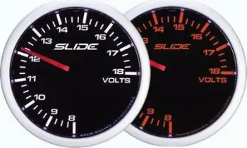 Voltmetër automobilistik Slide Gauge WA, 52mm, ndriçim i bardhë ose qelibar, i zi