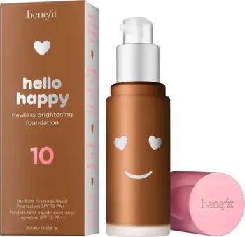 Fondatinë Benefit Hello Happy 10 Deep Warm, iluminues, SPF 15, 30 ml