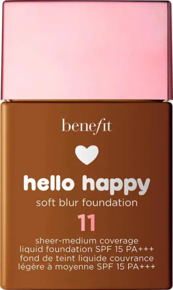Fondatinë Benefit Hello Happy Soft Blur 11 Dark Neutral, SPF 15, 30ml