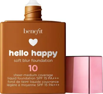 Fondatinë Benefit Hello Happy Soft Blur 10 Deep Warm, përfundim mat, SPF 15, 30ml