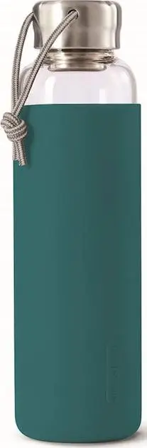 Shishe uji Black+Blum Glass Water Bottle, 600ml, qelq borosilikat, blu Ocean