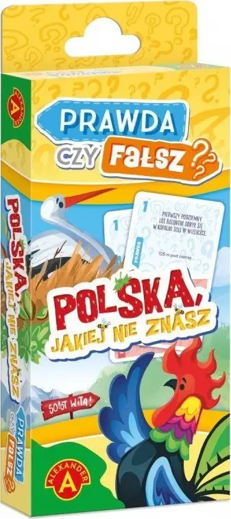 Lojë shoqërore Alexander True or False Poland, 55 letra, shumëngjyrëshe