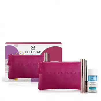 Set dhuratë Infinito Collistar, Maskarë për qerpik 11 ml + pastrues për grim 35 ml + çantë kozmetike