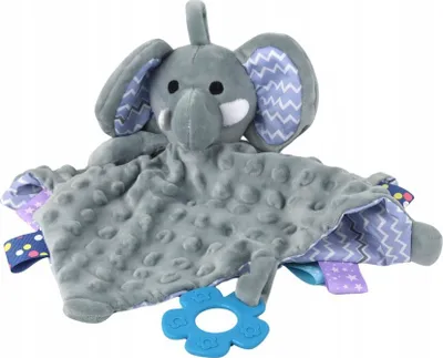 Batanije pelushi për fëmijë, elefant lodër, përqafuese, gri e butë - 2