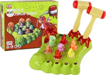 Lojë tavoline Leantoys Wack a Mole Dinosaurs, me çekiça, drita dhe tinguj, shumëngjyrëshe