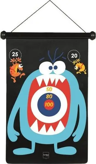 Lojë shigjetash magnetike Monsters, 2 anëshe, 36 x 55cm, shumëngjyrëshe