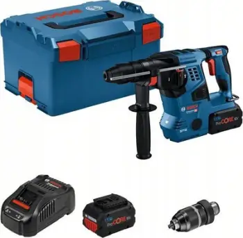 Çekiç rrotullues pa kabllo Bosch GBH 18V-28 CF Professional, 18V, me bateri, blu