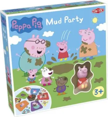 Lojë shoqërore Tactic Peppa Pig Mud Party, për fëmijë 3+, 2 deri 4 lojtarë, shumëngjyrëshe