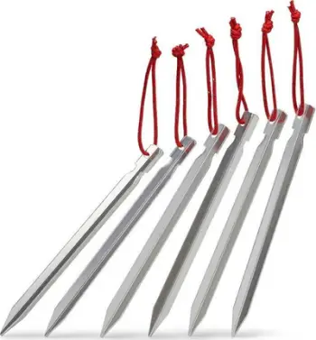 Kunja tenda Rockland Reflective Pegs, alumini, set 6 copë, 18 cm