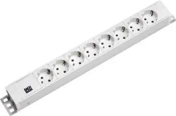 Prizë zgjatese rack Bachmann 19", 8 dalje SCHUKO, 1U, e zezë