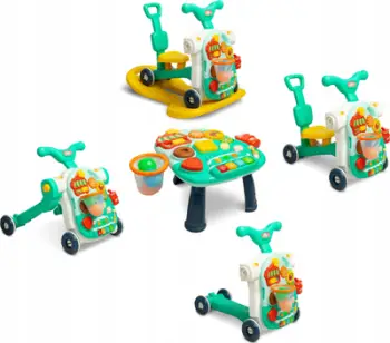 Walker shumëfunksional Toyz 5 in 1, tavolinë edukative, trotinet dhe luhatëse, shumëngjyrësh