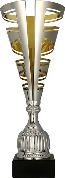 Kupë dekorative Tryumf 2086B, metal 48cm, argjend ari