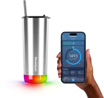 Shishe uji e mençur HidrateSpark PRO Tumbler, 592ml, e izoluar me pipëz, çelik inox Brushed Stainless Steel