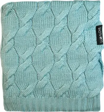 Batanije për fëmijë LullaLove Premium, lesh Merino, 80x100 cm, sage