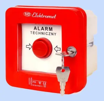 Çelës alarmi muror Elektromet WAZp-1s, montim i fshehtë, IP55, i kuq