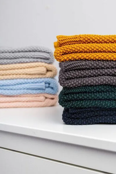 Batanije për bebe Sensillo Knitted Cotton, 80x100 cm, e kaltër e errët - 1