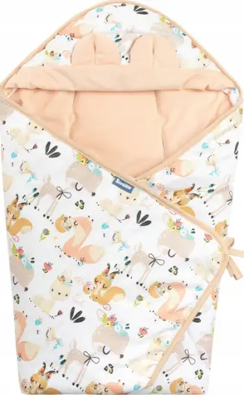 Batanije për foshnje Sensillo Velvet Swaddle XL, 115x115 cm, pambuk dhe velvet, pjeshke