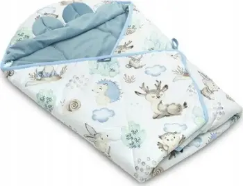 Batanije swaddle CARRY COT Velvet XL STROLL, për foshnje, blu