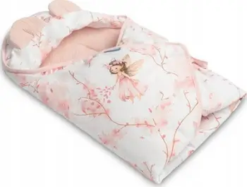 Batanije swaddle për ulësen e makinës Muslin Fairies, 90x90cm, pambuk muslin, rozë