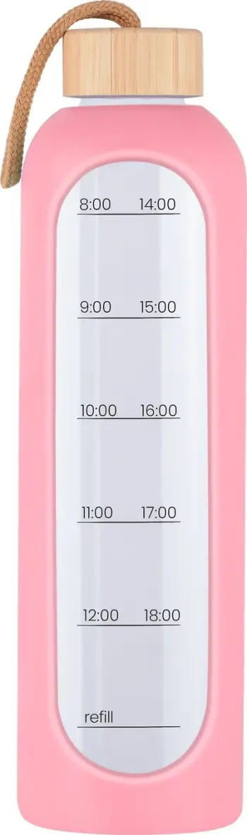 Shishe uji KiCA Hydro Glass, 1000ml, qelq, me mbrojtëse silikoni